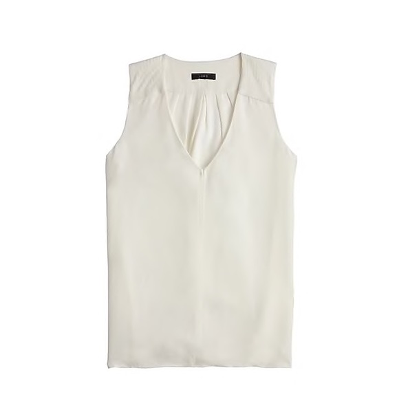 J Crew Drapey Crepe Tank Ivory - Picture 2 of 5